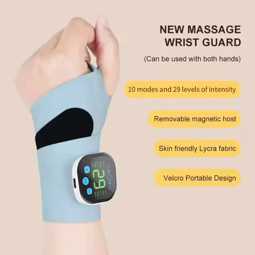 Masseur électrique de poignet et de main sans fil, 10 modes de Massage par Vibration, 29 niveaux de Massage des mains, attelle de poignet Rechargeable